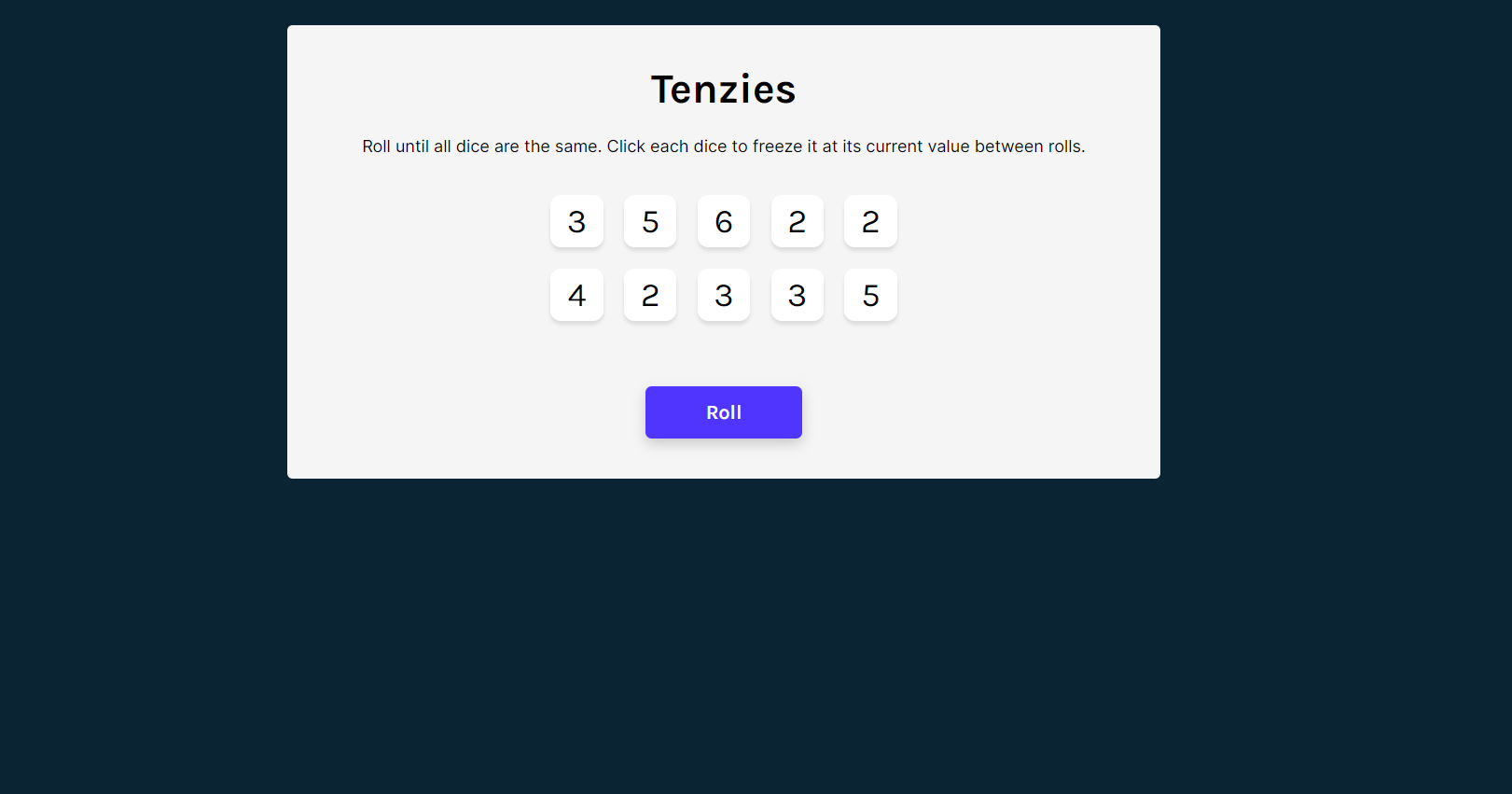 Project | Tenzies Game